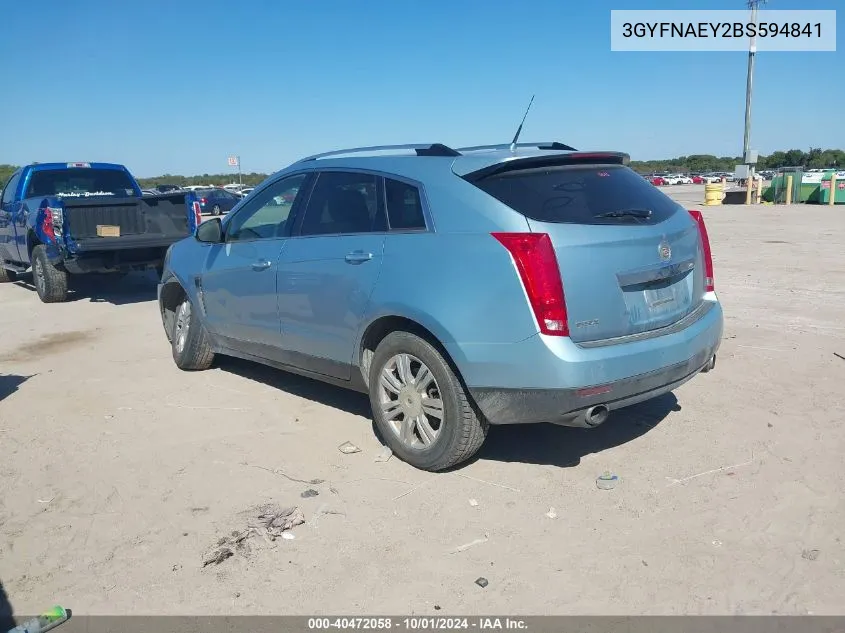 2011 Cadillac Srx Luxury Collection VIN: 3GYFNAEY2BS594841 Lot: 40472058