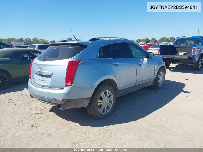 2011 Cadillac Srx Luxury Collection VIN: 3GYFNAEY2BS594841 Lot: 40472058