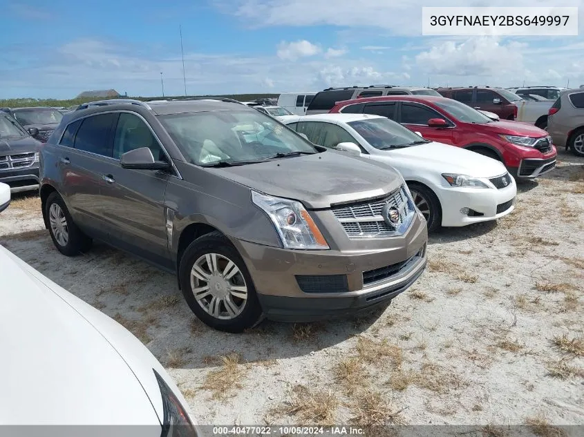 2011 Cadillac Srx Luxury Collection VIN: 3GYFNAEY2BS649997 Lot: 40477022