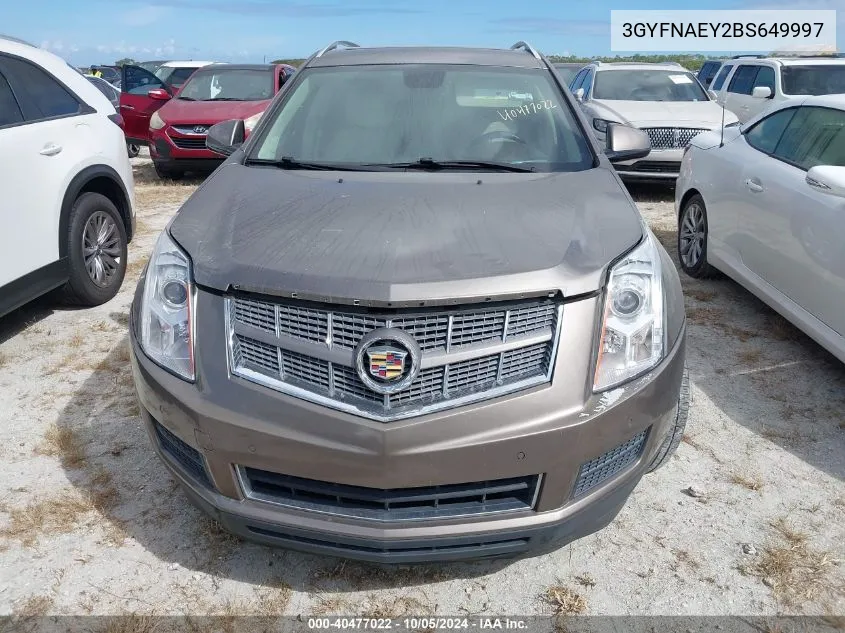 2011 Cadillac Srx Luxury Collection VIN: 3GYFNAEY2BS649997 Lot: 40477022