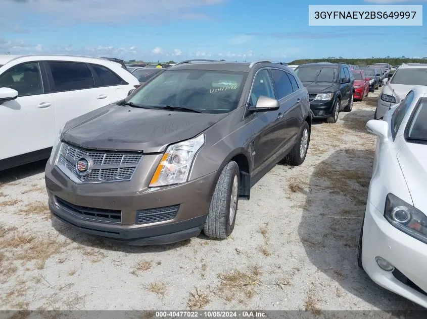 2011 Cadillac Srx Luxury Collection VIN: 3GYFNAEY2BS649997 Lot: 40477022