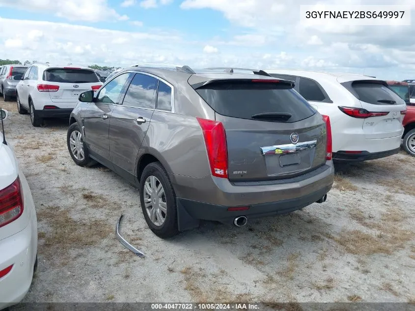 2011 Cadillac Srx Luxury Collection VIN: 3GYFNAEY2BS649997 Lot: 40477022