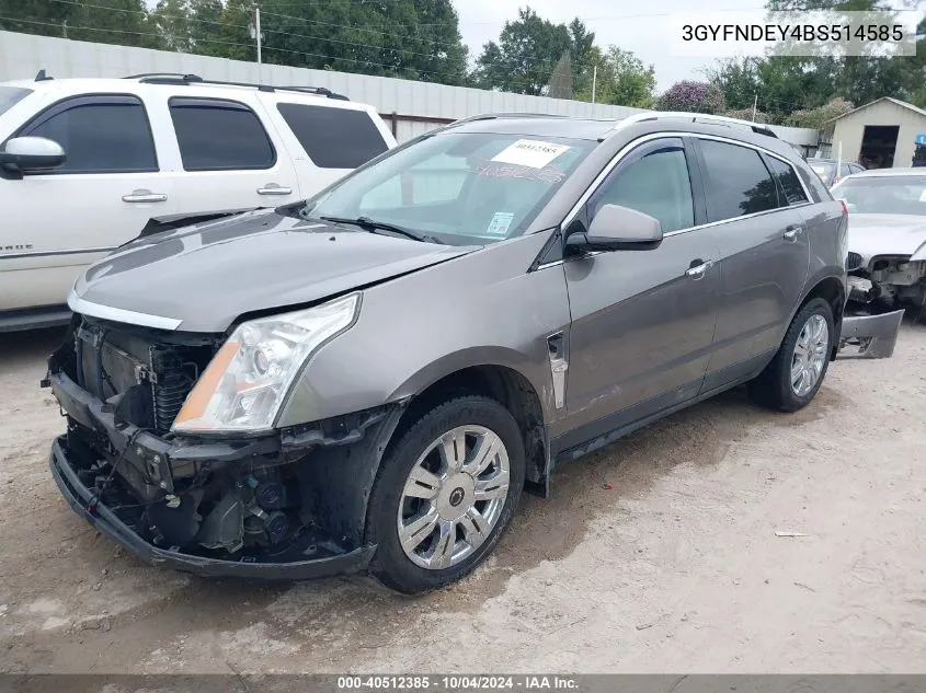 2011 Cadillac Srx Luxury Collection VIN: 3GYFNDEY4BS514585 Lot: 40512385