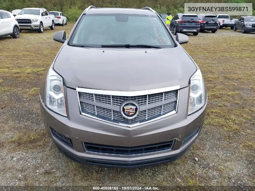 2011 Cadillac Srx Luxury Collection VIN: 3GYFNAEY3BS599871 Lot: 40536165