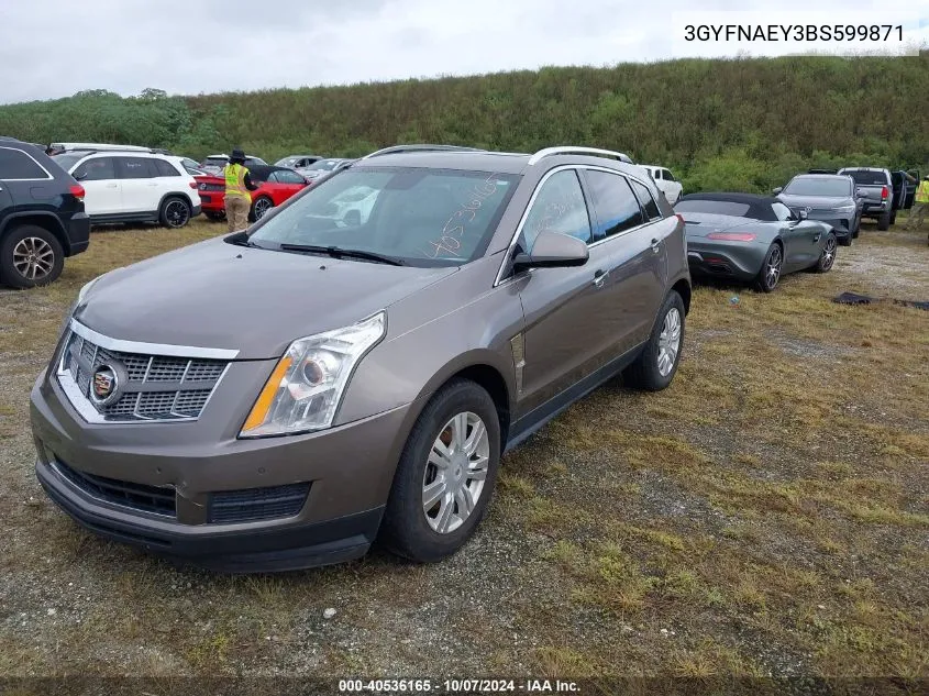 2011 Cadillac Srx Luxury Collection VIN: 3GYFNAEY3BS599871 Lot: 40536165