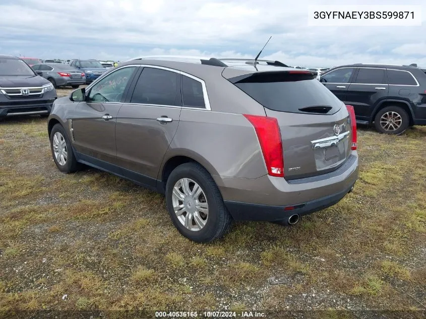 2011 Cadillac Srx Luxury Collection VIN: 3GYFNAEY3BS599871 Lot: 40536165