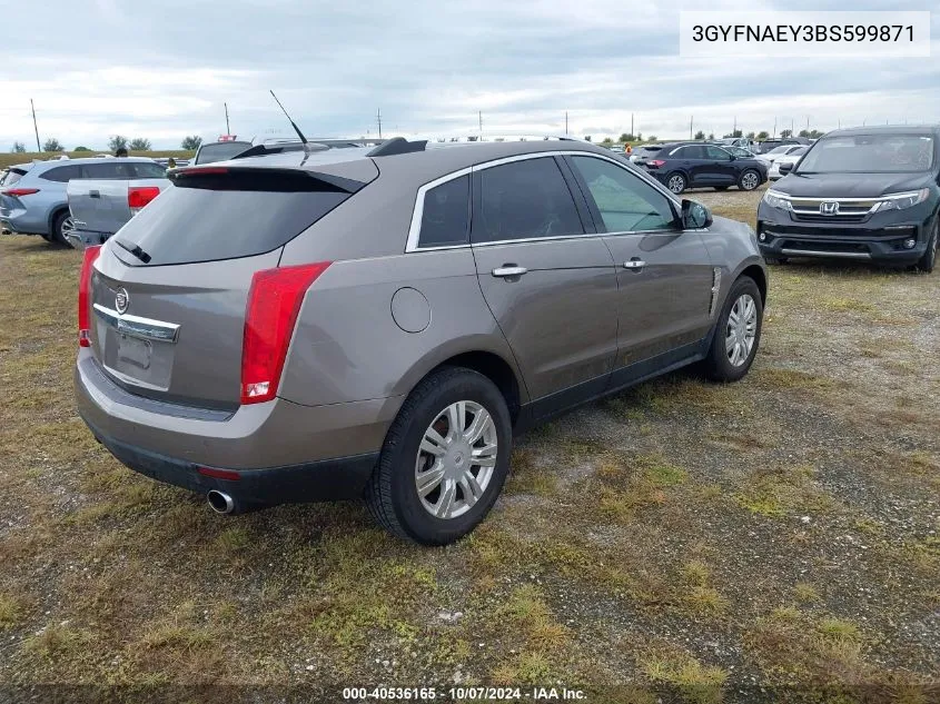 2011 Cadillac Srx Luxury Collection VIN: 3GYFNAEY3BS599871 Lot: 40536165