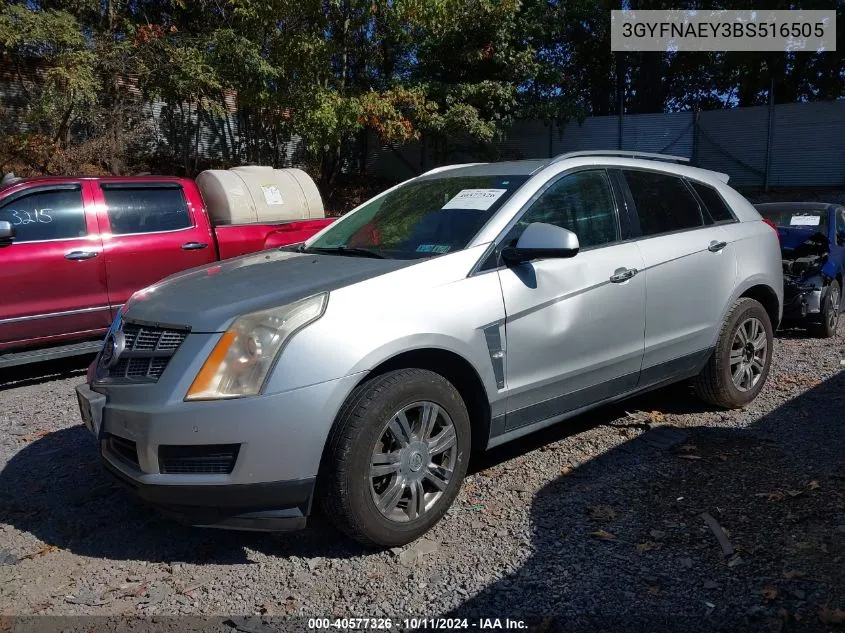 2011 Cadillac Srx Luxury Collection VIN: 3GYFNAEY3BS516505 Lot: 40577326