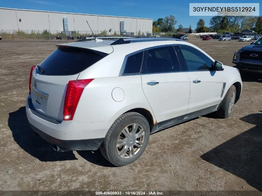 2011 Cadillac Srx Luxury Collection VIN: 3GYFNDEY1BS512924 Lot: 40600933