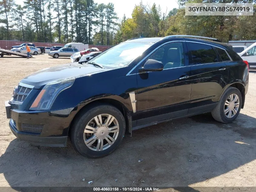 2011 Cadillac Srx Luxury Collection VIN: 3GYFNAEY8BS674919 Lot: 40603158