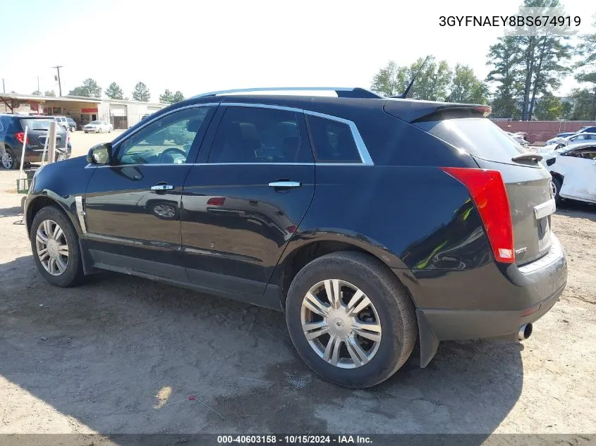 2011 Cadillac Srx Luxury Collection VIN: 3GYFNAEY8BS674919 Lot: 40603158