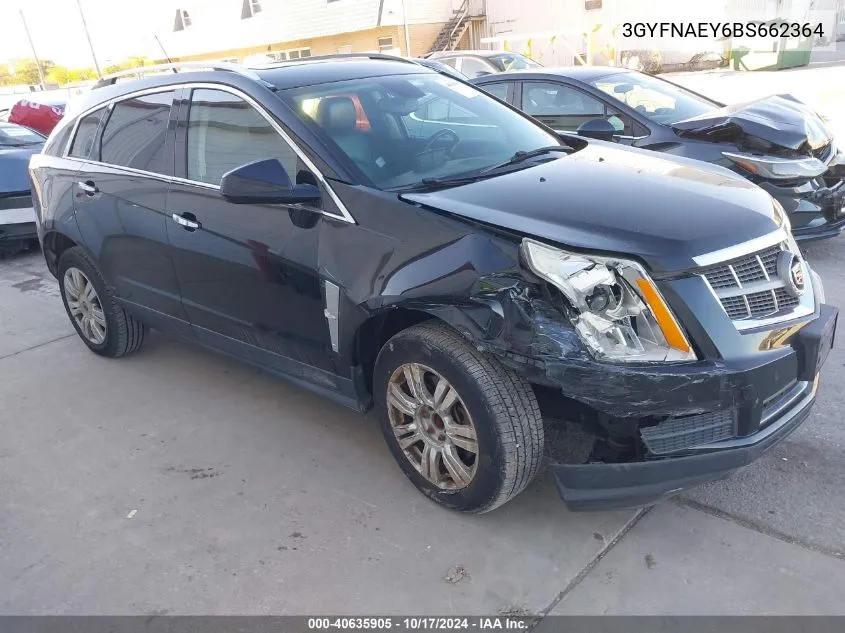 2011 Cadillac Srx Luxury Collection VIN: 3GYFNAEY6BS662364 Lot: 40635905