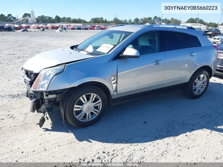 2011 Cadillac Srx Luxury Collection VIN: 3GYFNAEY0BS660223 Lot: 40645884