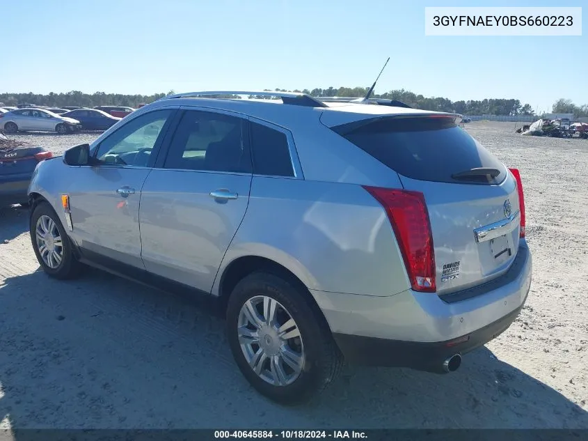 3GYFNAEY0BS660223 2011 Cadillac Srx Luxury Collection