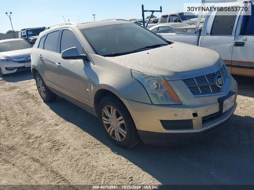 2011 Cadillac Srx Luxury Collection VIN: 3GYFNAEY5BS653770 Lot: 40708591