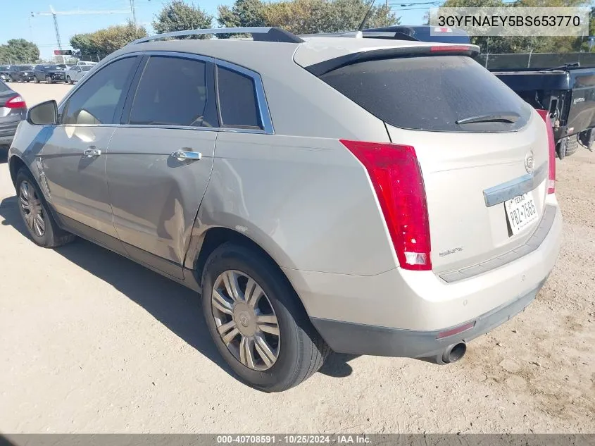 2011 Cadillac Srx Luxury Collection VIN: 3GYFNAEY5BS653770 Lot: 40708591