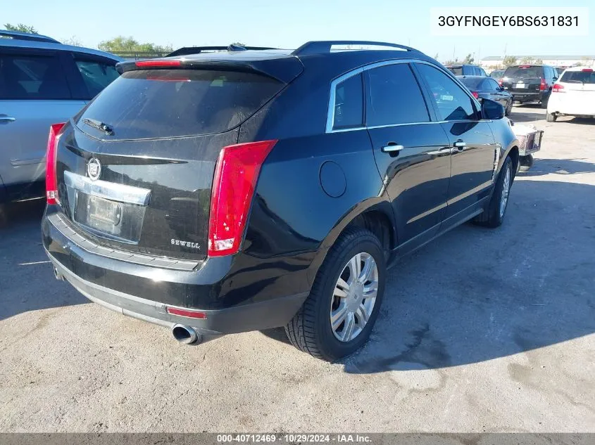 2011 Cadillac Srx Standard VIN: 3GYFNGEY6BS631831 Lot: 40712469