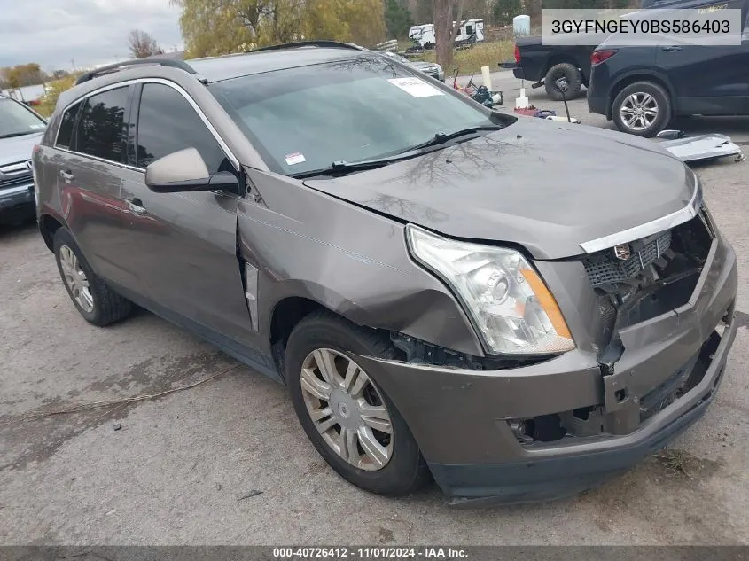 2011 Cadillac Srx Standard VIN: 3GYFNGEY0BS586403 Lot: 40726412