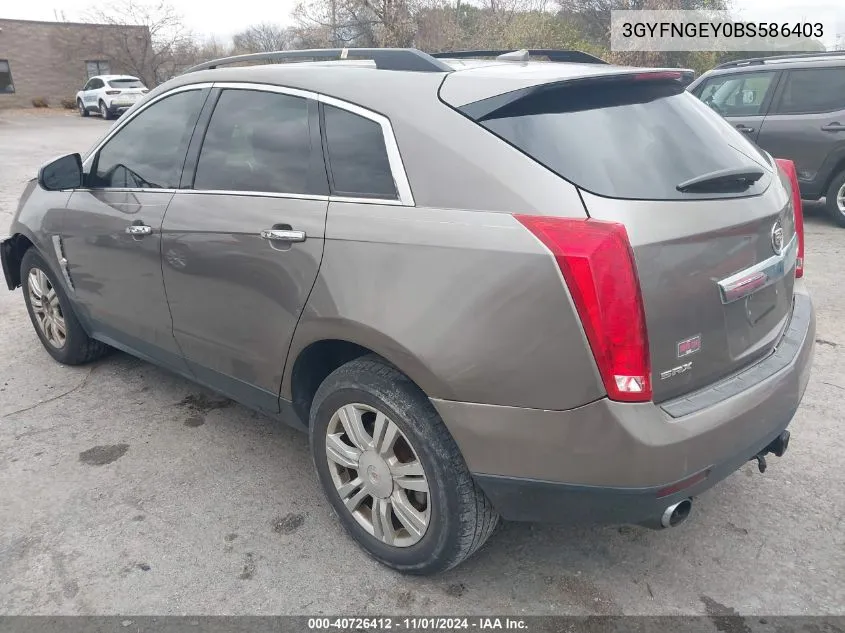 2011 Cadillac Srx Standard VIN: 3GYFNGEY0BS586403 Lot: 40726412