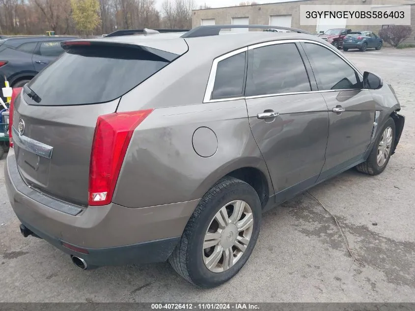 2011 Cadillac Srx Standard VIN: 3GYFNGEY0BS586403 Lot: 40726412