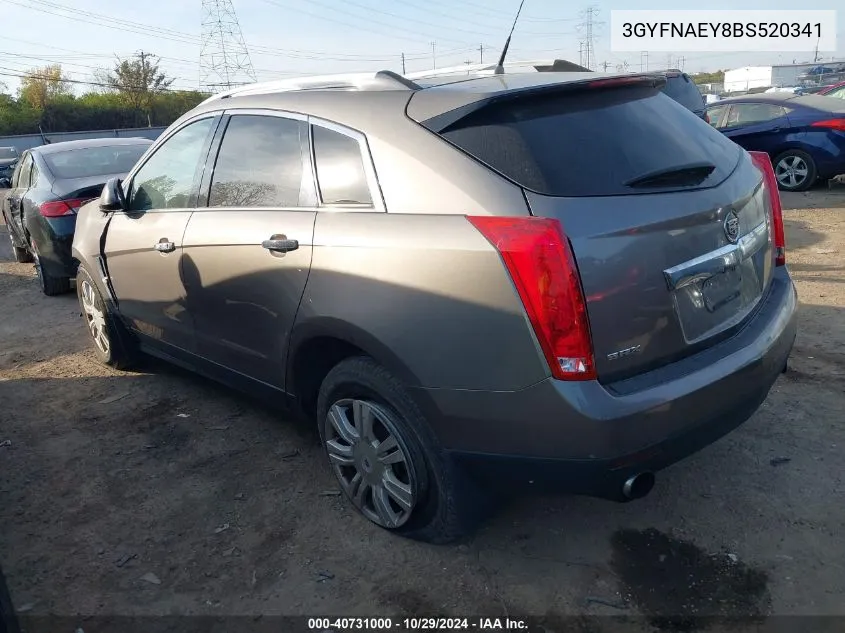 2011 Cadillac Srx Luxury Collection VIN: 3GYFNAEY8BS520341 Lot: 40731000