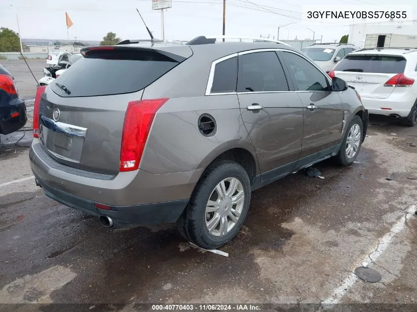 2011 Cadillac Srx Luxury Collection VIN: 3GYFNAEY0BS576855 Lot: 40770403