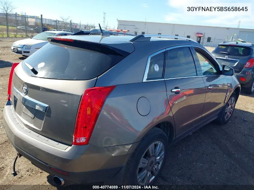 2011 Cadillac Srx Luxury Collection VIN: 3GYFNAEY5BS658645 Lot: 40774089