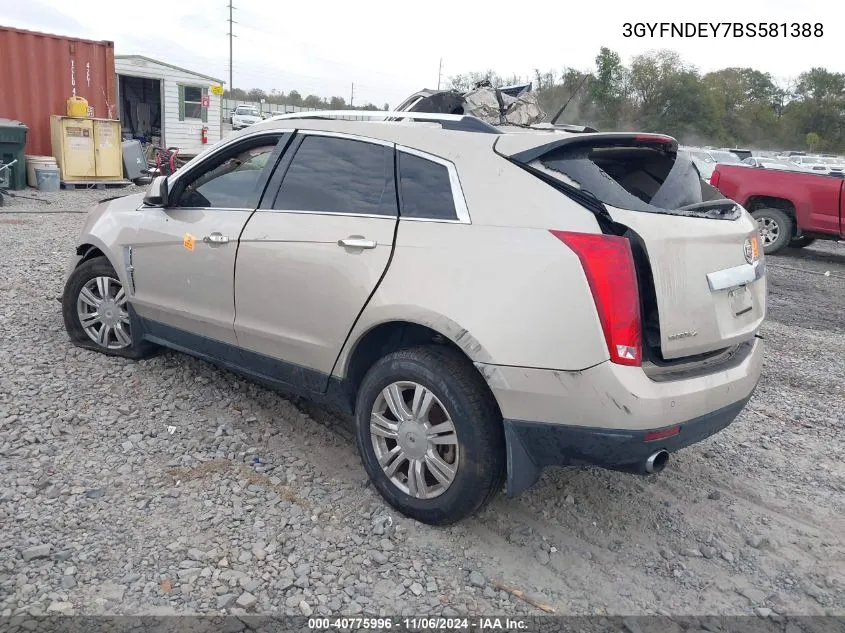 2011 Cadillac Srx Luxury Collection VIN: 3GYFNDEY7BS581388 Lot: 40775996