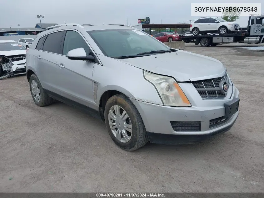 2011 Cadillac Srx Luxury Collection VIN: 3GYFNAEY8BS678548 Lot: 40790281