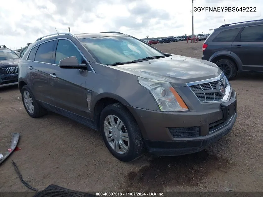 2011 Cadillac Srx Luxury Collection VIN: 3GYFNAEY9BS649222 Lot: 40807518