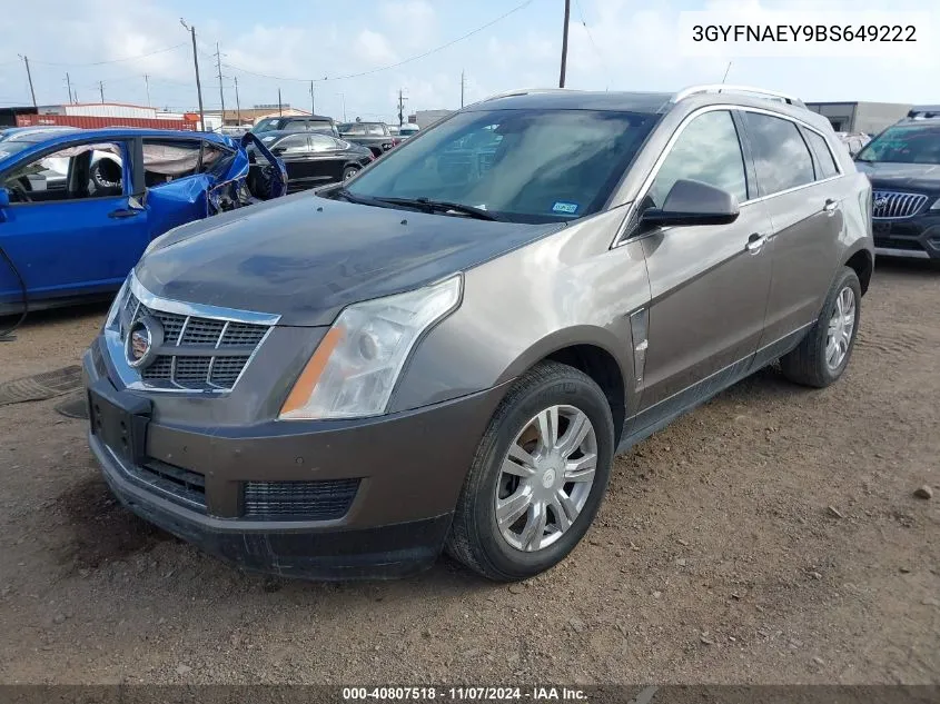 2011 Cadillac Srx Luxury Collection VIN: 3GYFNAEY9BS649222 Lot: 40807518