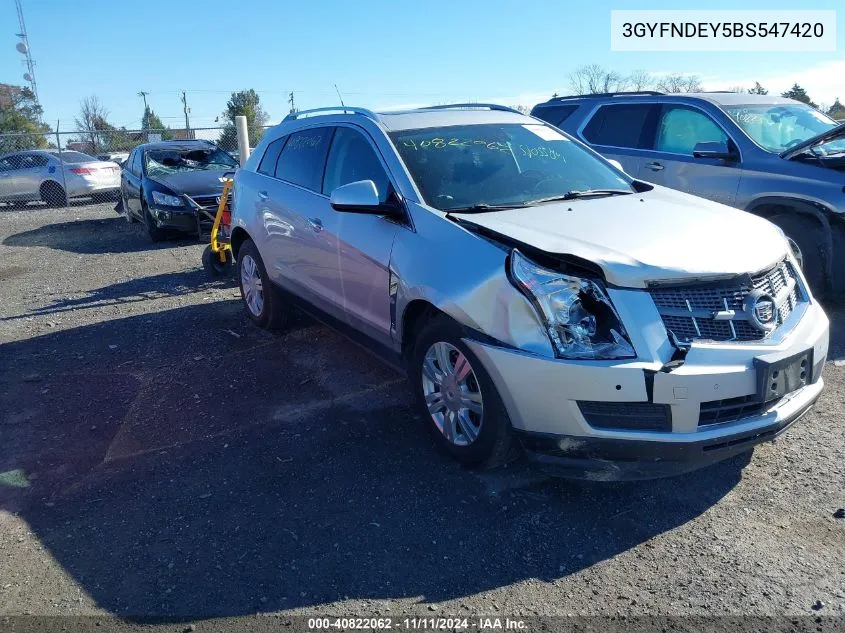 2011 Cadillac Srx Luxury Collection VIN: 3GYFNDEY5BS547420 Lot: 40822062