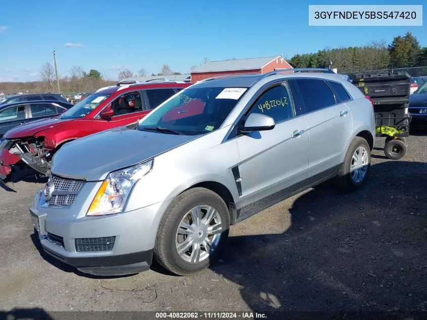 2011 Cadillac Srx Luxury Collection VIN: 3GYFNDEY5BS547420 Lot: 40822062