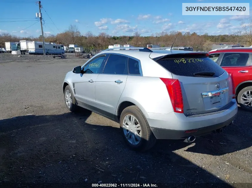 2011 Cadillac Srx Luxury Collection VIN: 3GYFNDEY5BS547420 Lot: 40822062