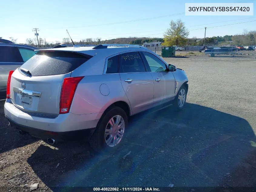 2011 Cadillac Srx Luxury Collection VIN: 3GYFNDEY5BS547420 Lot: 40822062