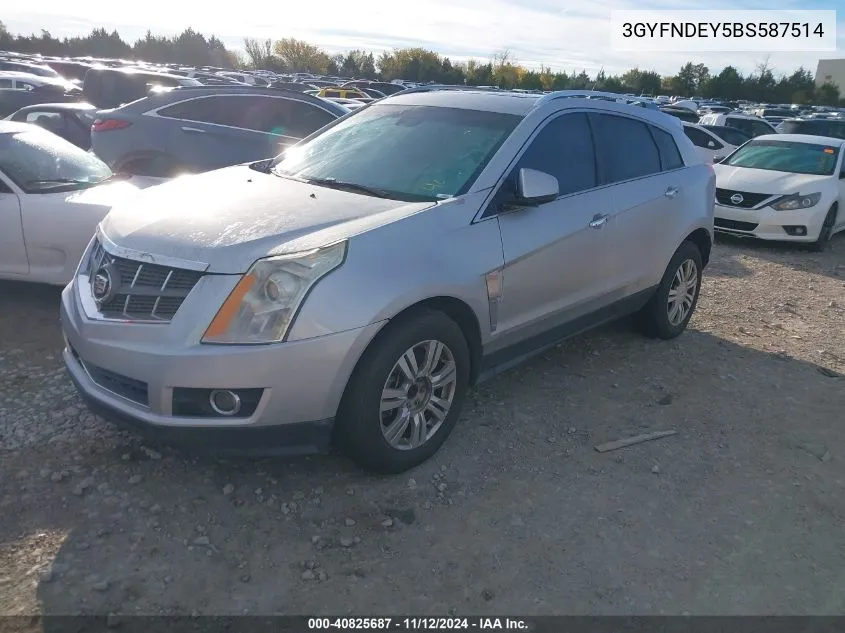 2011 Cadillac Srx Luxury Collection VIN: 3GYFNDEY5BS587514 Lot: 40825687