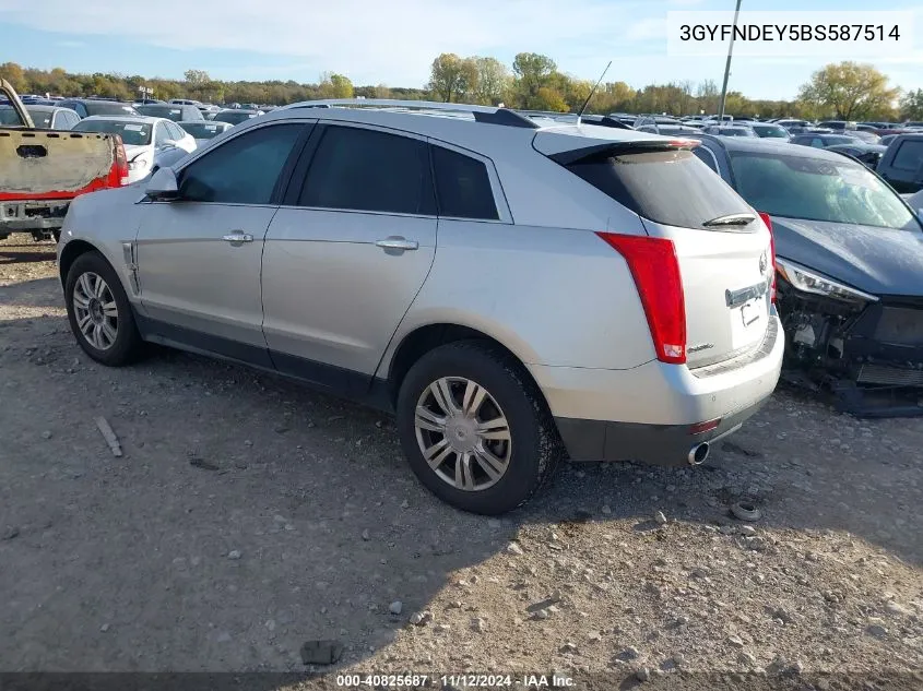 2011 Cadillac Srx Luxury Collection VIN: 3GYFNDEY5BS587514 Lot: 40825687