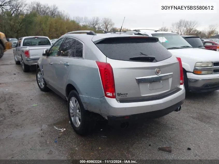 2011 Cadillac Srx Luxury Collection VIN: 3GYFNAEY5BS580612 Lot: 40863324