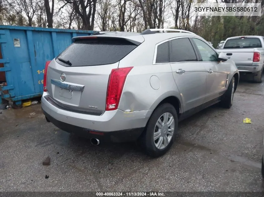 2011 Cadillac Srx Luxury Collection VIN: 3GYFNAEY5BS580612 Lot: 40863324