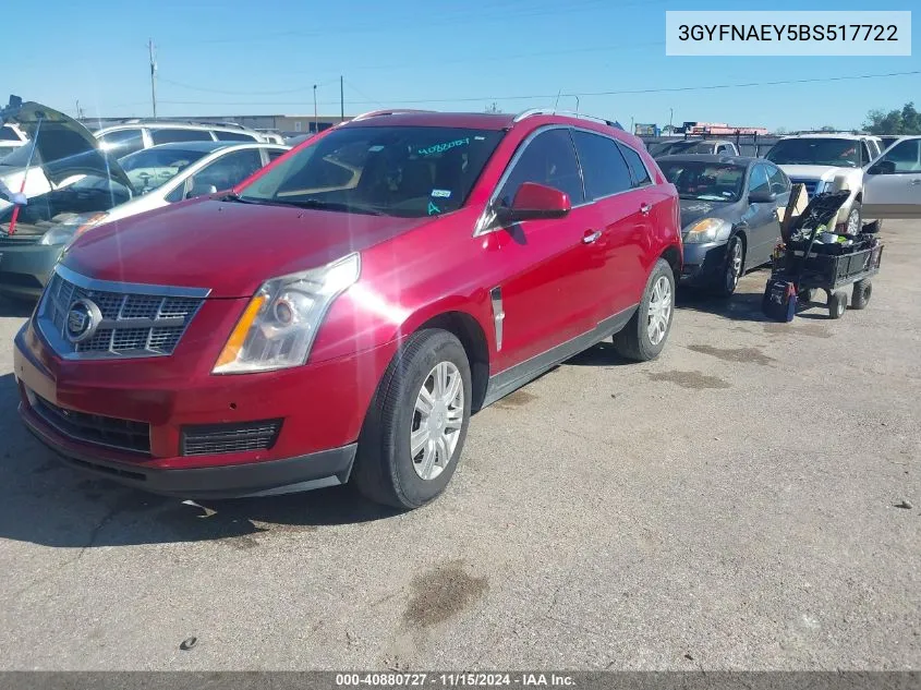 3GYFNAEY5BS517722 2011 Cadillac Srx Luxury Collection