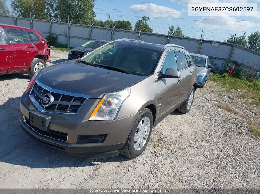 2012 Cadillac Srx VIN: 3GYFNAE37CS602597 Lot: 12097269