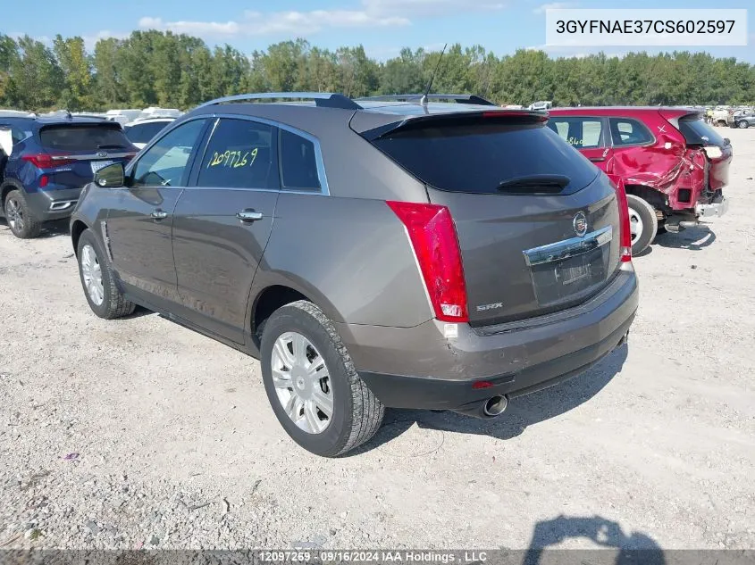 3GYFNAE37CS602597 2012 Cadillac Srx