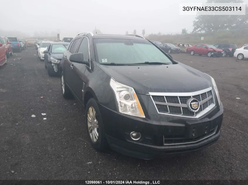 2012 Cadillac Srx Luxury Collection VIN: 3GYFNAE33CS503114 Lot: 12098061