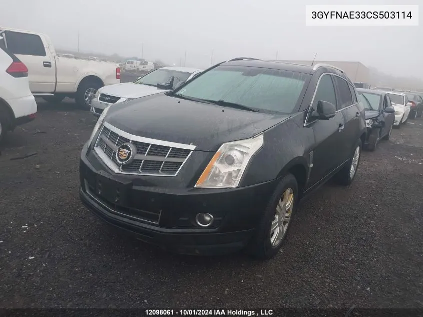 2012 Cadillac Srx Luxury Collection VIN: 3GYFNAE33CS503114 Lot: 12098061