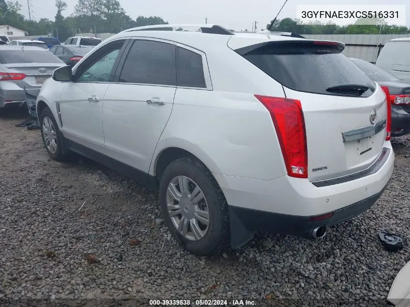 2012 Cadillac Srx Luxury Collection VIN: 3GYFNAE3XCS516331 Lot: 39339538