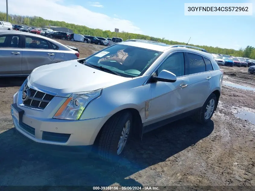 2012 Cadillac Srx Luxury Collection VIN: 3GYFNDE34CS572962 Lot: 39359156