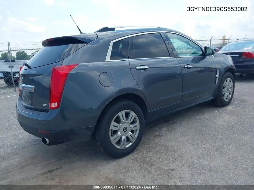 3GYFNDE39CS553002 2012 Cadillac Srx Luxury Collection