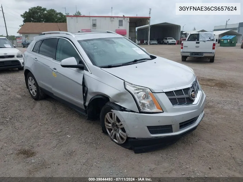 3GYFNAE36CS657624 2012 Cadillac Srx Luxury Collection