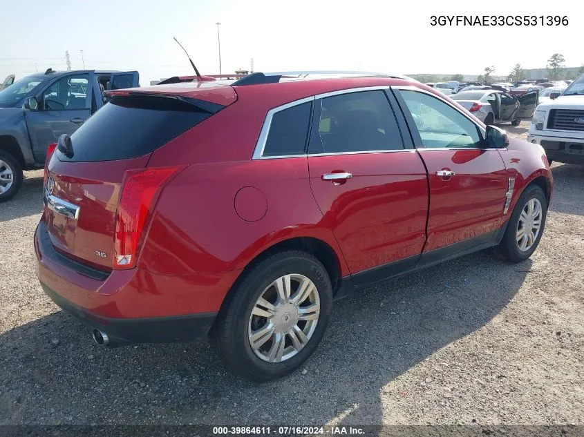 2012 Cadillac Srx Luxury Collection VIN: 3GYFNAE33CS531396 Lot: 39864611