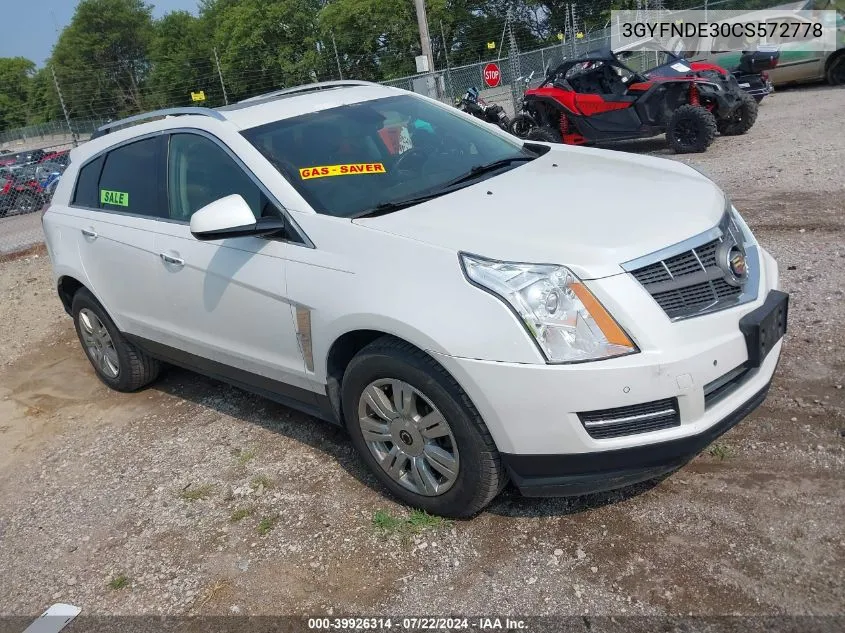 3GYFNDE30CS572778 2012 Cadillac Srx Luxury Collection